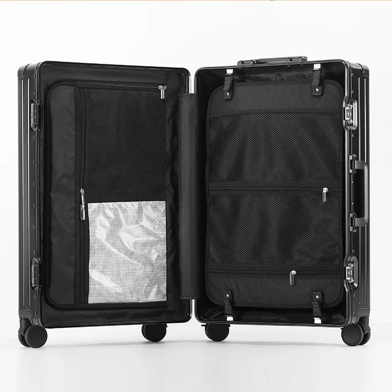 20/24/29 pouces 100% valise de voyage en alliage d'aluminium-magnésium valise à bagages roulante avec roues valise à bagages à main