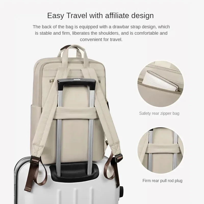 golf-sac à dos étanche en nylon pour ordinateur portable, sac à dos élégant pour femme, sac à dos mince pour ordinateur portable, sac de voyage d'affaires pour femme, 13 pouces, 15 pouces, 6 pouces, 17 pouces