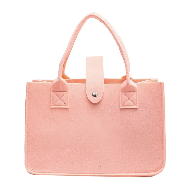 sac fourre-tout en feutre grande capacité couleur bonbon style ins, sac de courses portable à main, idéal pour cadeau de mariage et sac de transport quotidien