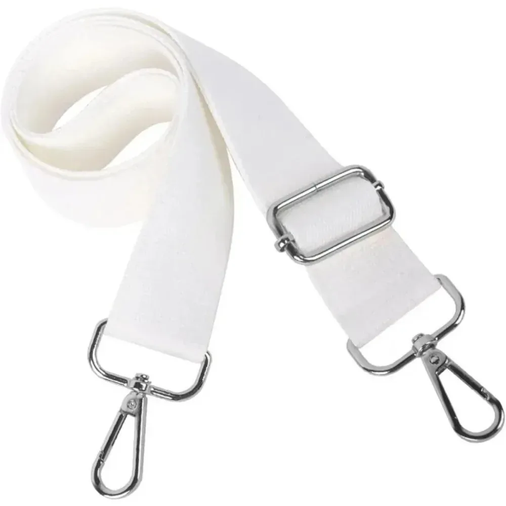 sangle de sac à bandoulière large de 3,8 cm avec crochets pivotants en métal, sangle de remplacement réglable blanche pour sac à bandoulière