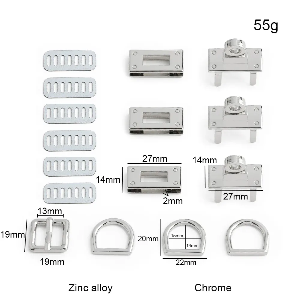 1/5/10 ensembles sac classique ensemble de boucles en métal serrure torsadée pour sac à dos boucle ardillon fermoir sac à main serrure décorative bricolage accessoires de réparation