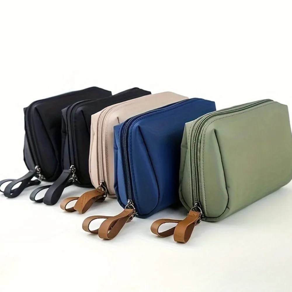 nouveau sac à cosmétiques portable pour femmes, sacs de maquillage de couleur unie, pochette pour pièces de monnaie, trousse de toilette, étui de rangement de maquillage étanche, sacs de rangement