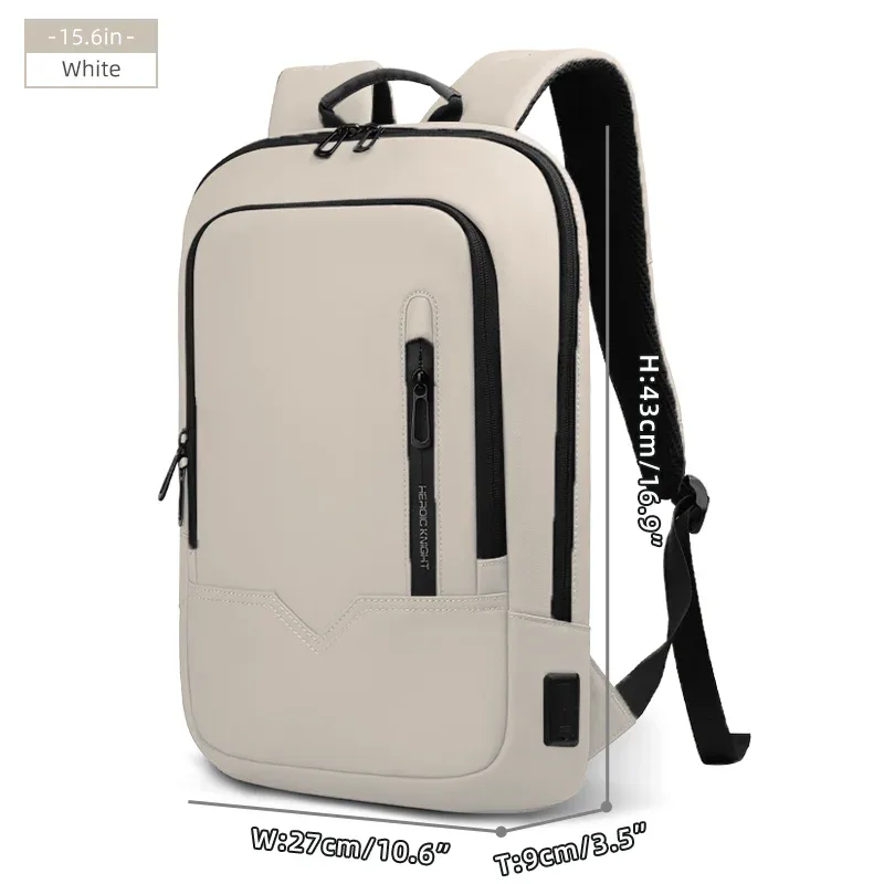 heroic knight mince homme travail sac à dos multifonctionnel mode 15.6 pouces sac à dos pour ordinateur portable décontracté étanche voyage d'affaires sac à dos