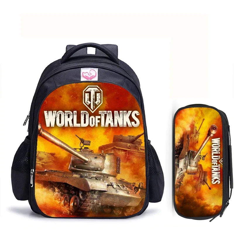 sac à dos de jeu du monde des chars pour enfant et adolescent, 16 pouces, pour livre, garçons et garçons
