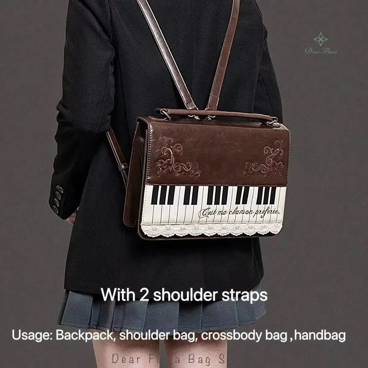 nouveau sac à bandoulière vintage piano pour femmes, sac à bandoulière marron y2k pour filles, sac ita transparent, sac à dos personnalisé, sacs à main esthétiques