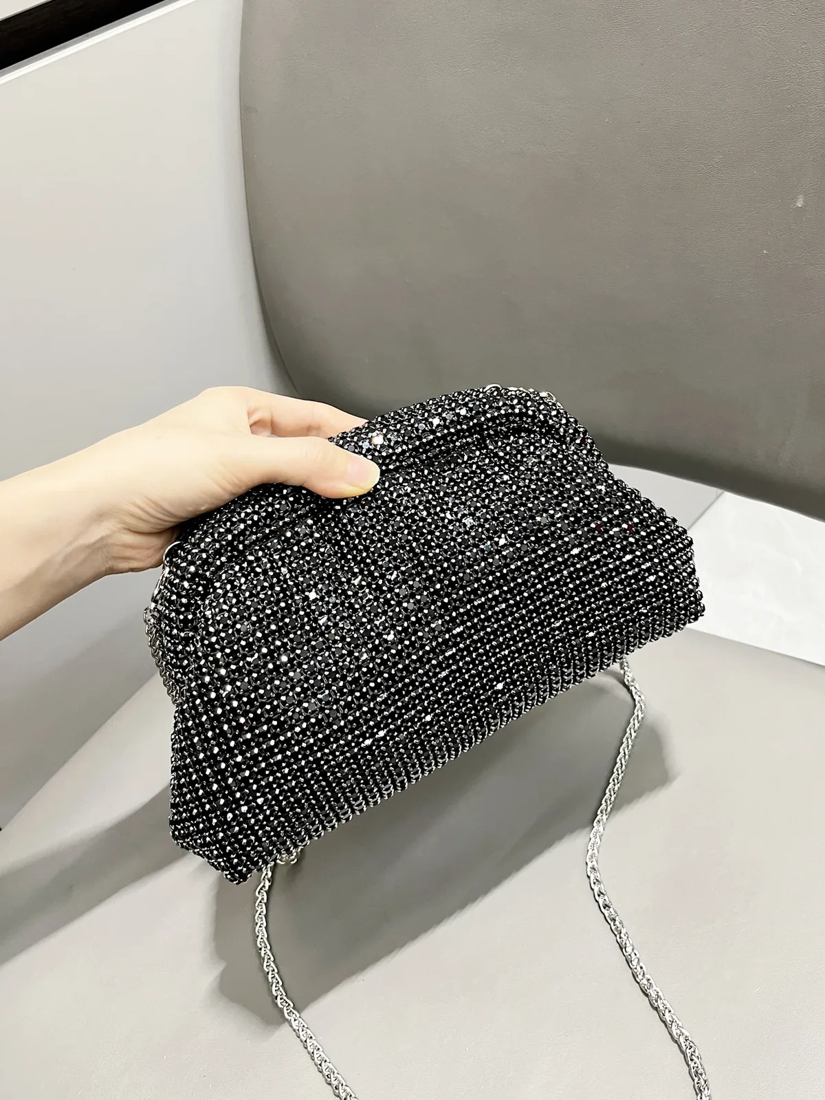 pochette de luxe en strass pour femmes, sac à poignée, sac à bandoulière, sac de soirée, sac de banquet