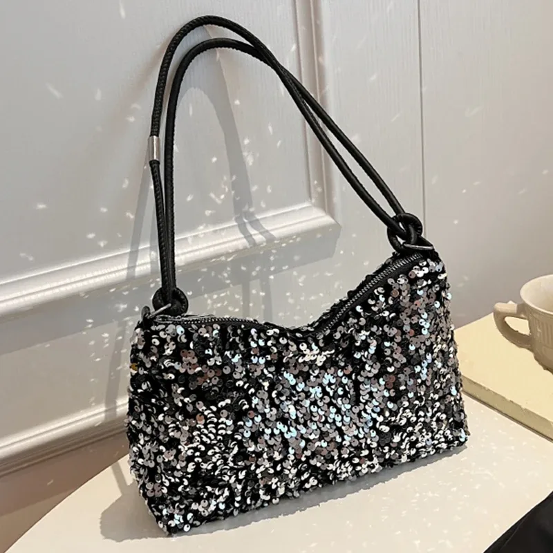 sac à main tendance et populaire pour femmes, de style coréen, orné de paillettes - petit sac polyvalent à porter à l'épaule