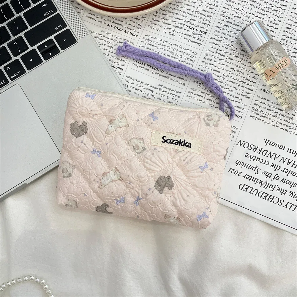 petit sac de rangement portable pour cosmétiques, sac à main de voyage mignon, rouge à lèvres, carte d'écouteur, mini sac à main de maquillage, poudres, trousse de maquillage