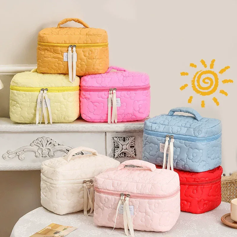 femme nouveau motif de fleur femmes trousse de maquillage articles de toilette organisateur de cosmétiques sac à fermeture éclair pochette de lavage de voyage sac cosmétique sacs de maquillage