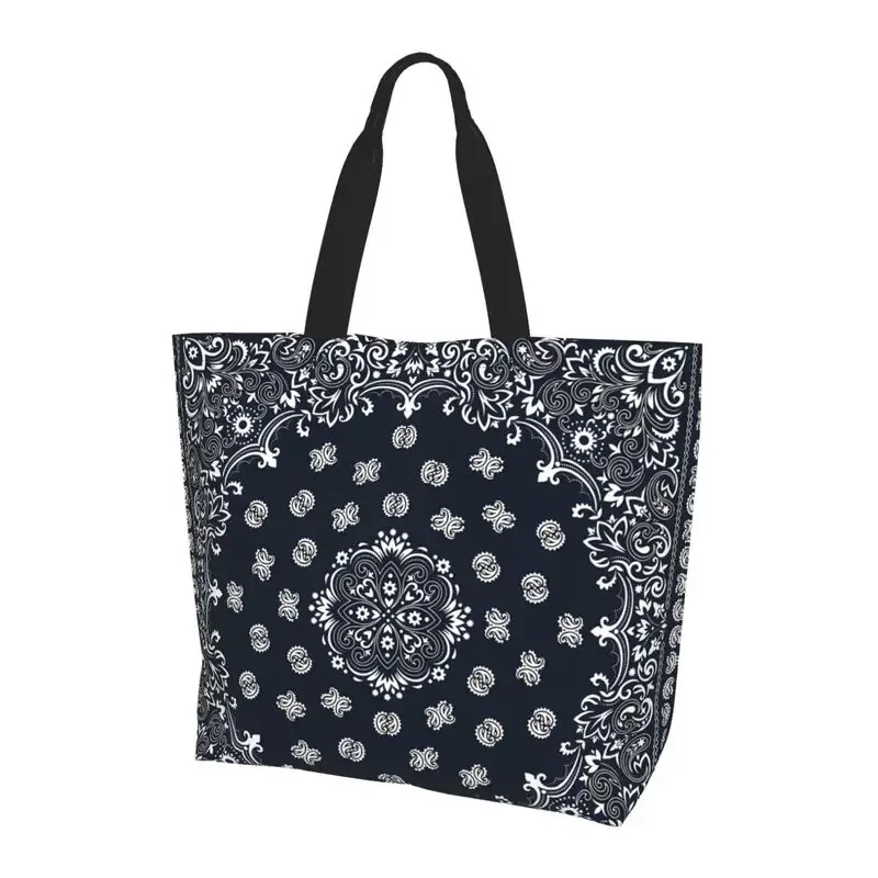 sac fourre-tout blanc à motif paisley coloré noir et rouge, grande capacité, sac à bandoulière, sacs à main pour femmes, sacs de courses