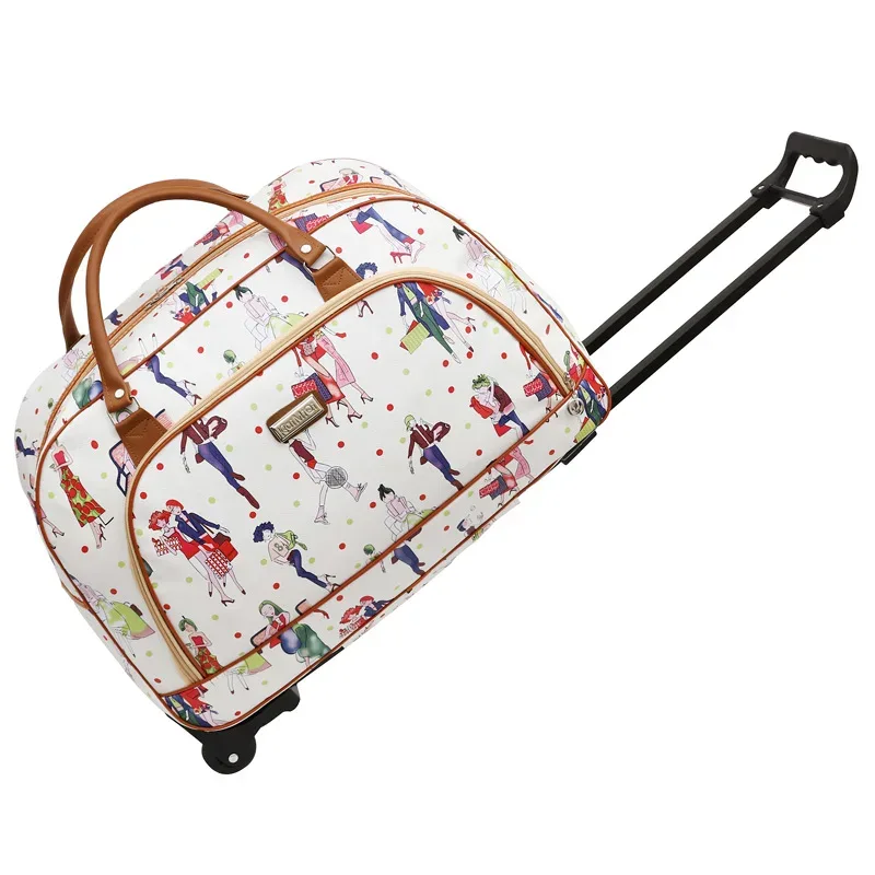 valise de voyage de grande capacité pour femmes, sacs à roulettes, oxford, bagages roulants étanche, sac de voyage avec roulettes
