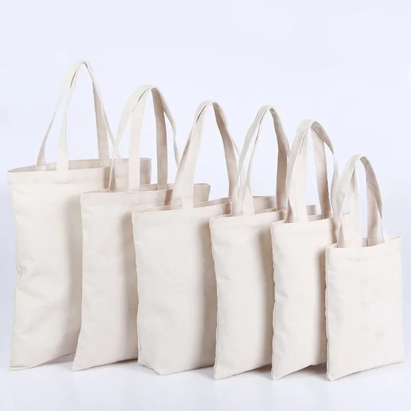 iskybob sac en toile de grande capacité sac à bandoulière sac à main beige pliant eco fourre-tout sacs réutilisable bricolage sac de rangement d'épicerie sac à provisions