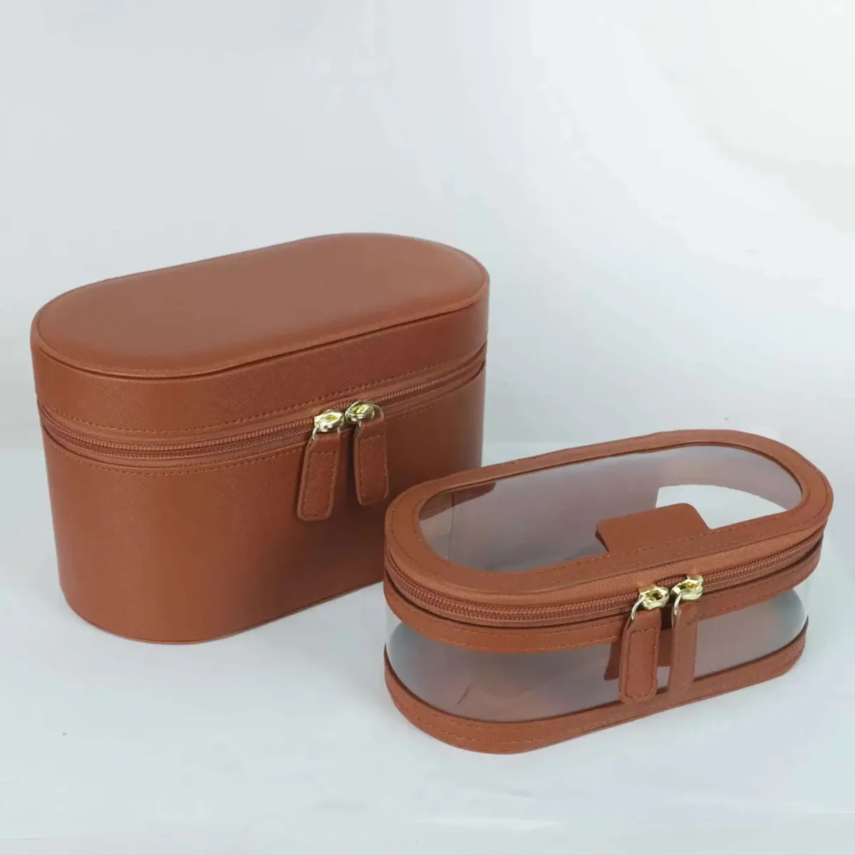 saffiano – trousse de toilette de voyage en croûte de cuir pour femmes, nom personnalisable gratuit, boîte de rangement de maquillage, kit dopp, ensemble de sacs à cosmétiques