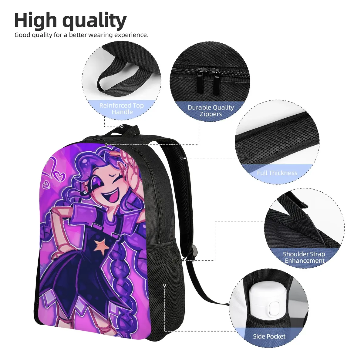 sac à dos de randonnée en polyester pour femme, durable et élégant, idéal pour le lycée - liilyys-loveebraided rucksack