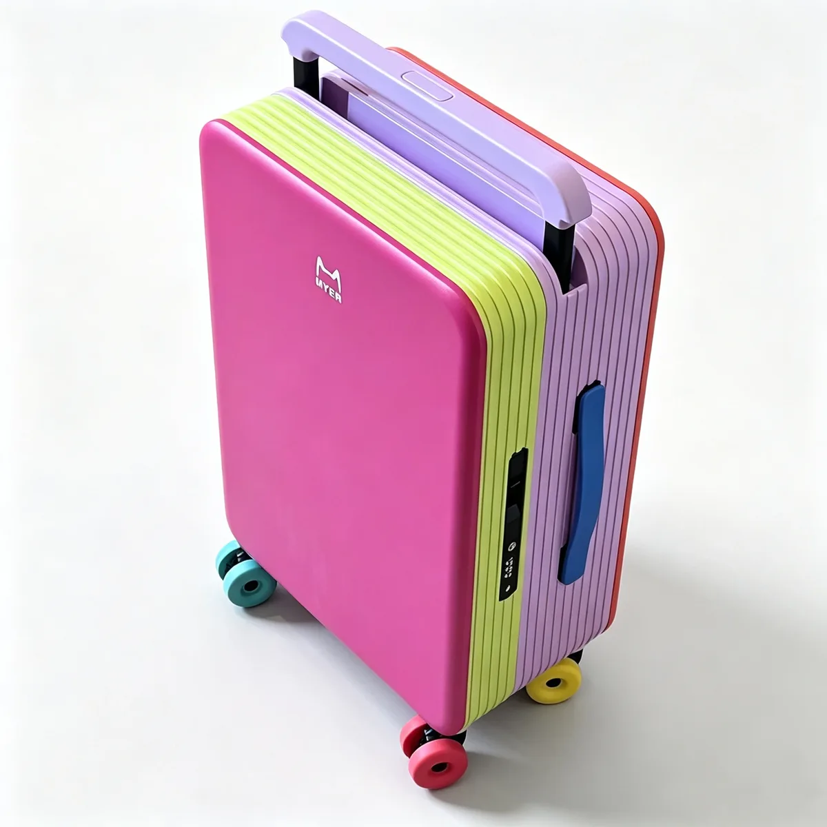 valise de voyage multi-couleurs tendance en polycarbonate rigide 20 pouces, bagage cabine pour femme, à roulettes, avec poignée large, compatible tsa