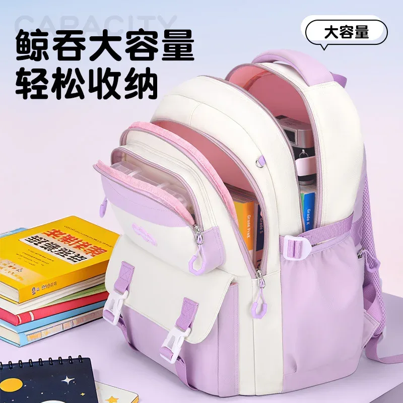 sac à dos scolaire pour filles, 3 pièces/ensemble, avec boîte à lunch et trousse à crayons, pour l'école primaire, le collège et le lycée