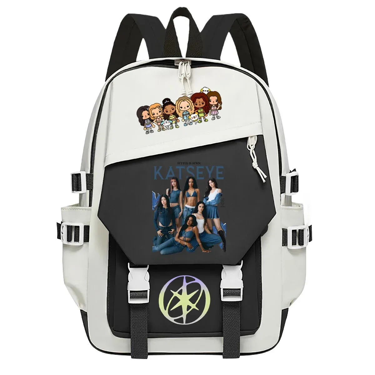 sac à dos kpop katseye pour étudiants, sacs d'école multifonctionnels de grande capacité, sac à dos de voyage pour femmes, sac à dos d'extérieur pour adolescentes