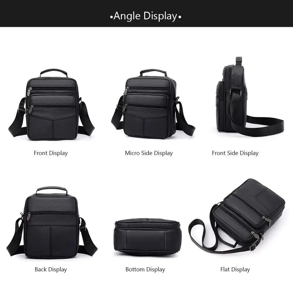 sac à main en cuir naturel pour homme, petite taille, compartiment pour tablette, sac à bandoulière en cuir véritable, style messager