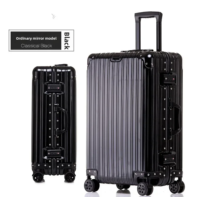 klqdzms valise de haute qualité tout en aluminium et alliage de magnésium boîte d'embarquement boîtier de chariot d'affaires pour hommes 20 "24" 26 "29 pouces bagages