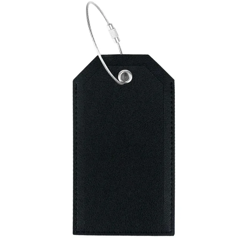 femmes hommes étiquettes de bagages pour valises accessoires de voyage mode couleur unie en cuir pu valise sac étiquette étiquette nom id adresse
