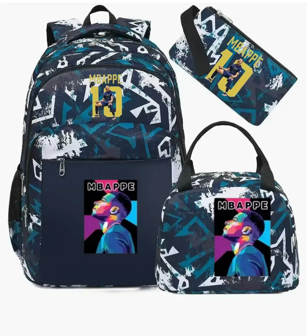 sac à dos m-mbappe camouflage 3 pièces, sacs d'école pour ordinateur portable, pour garçons et filles, sacs de voyage décontractés pour femmes et hommes, mochila