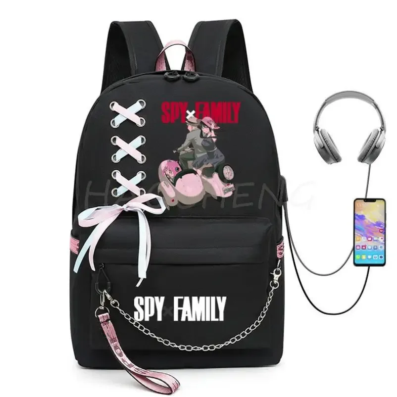 spy x family anya forger anime sac à dos pour femmes kawaii design étudiant école sac à bandoulière toile jeunesse voyage en plein air sac à dos