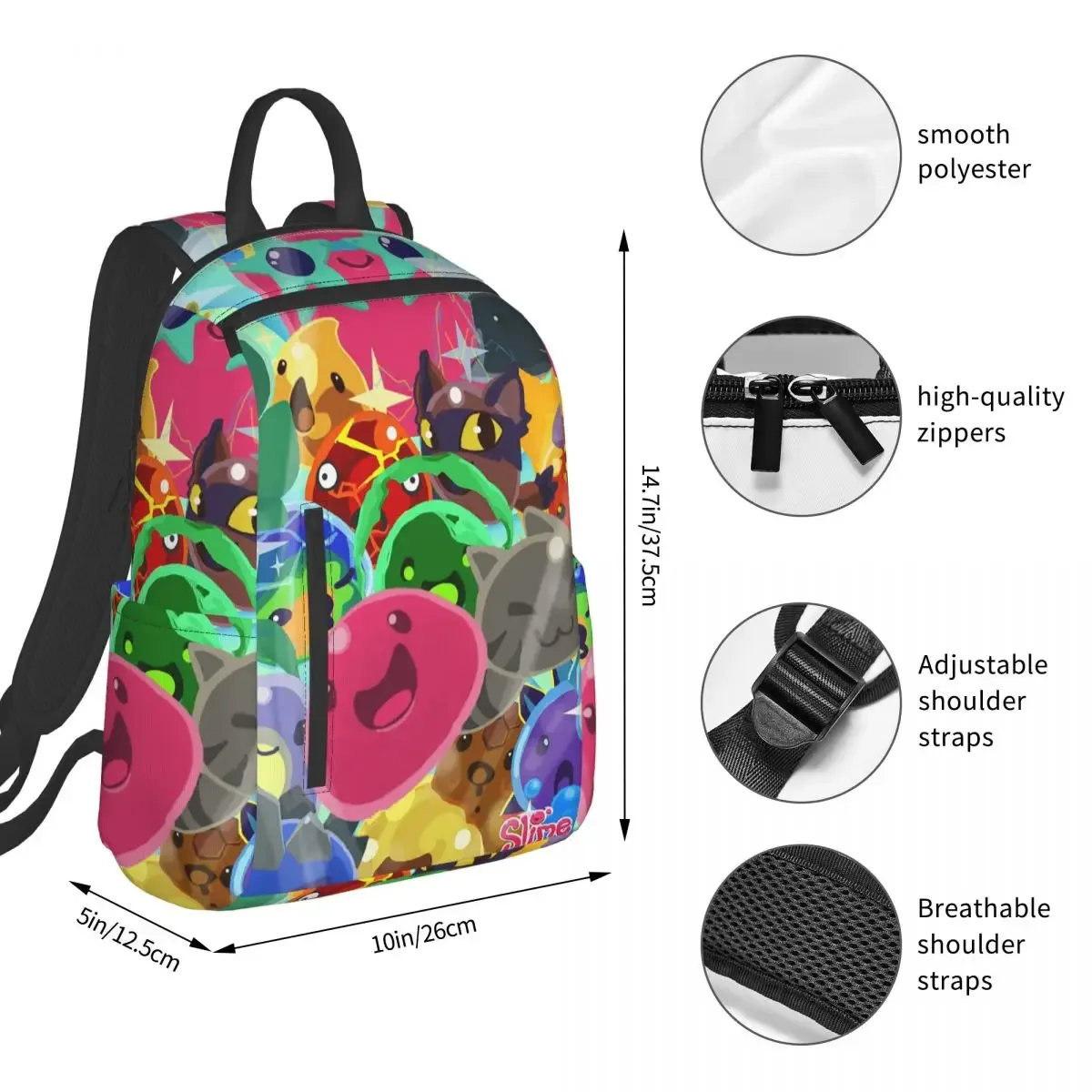 sac à dos mignon slime rancher, style dessin animé et anime, pour étudiants, enfants, sac d'école, sac à bandoulière pour ordinateur, hommes et femmes