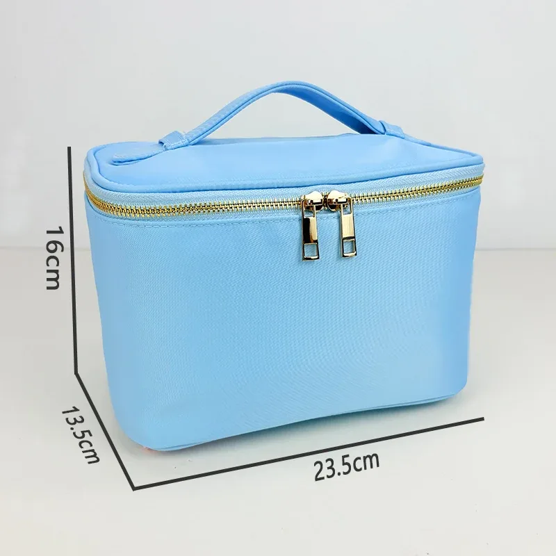nouvelle trousse de maquillage portable en nylon imperméable 2025, sac de toilette de voyage, trousse de maquillage grande capacité, mini valise de voyage portable di
