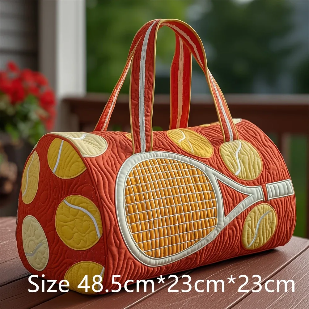 sac de sport matelassé imprimé en 3d pour raquette de tennis, grande capacité, sac de voyage et de sport, sac de week-end tendance pour hommes et femmes