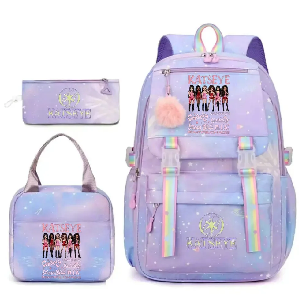 sac dos toile tissu doux motifs graphiques bandes arc ciel poignées rétractables sangles coussin air grande capacité unisexe voyage école