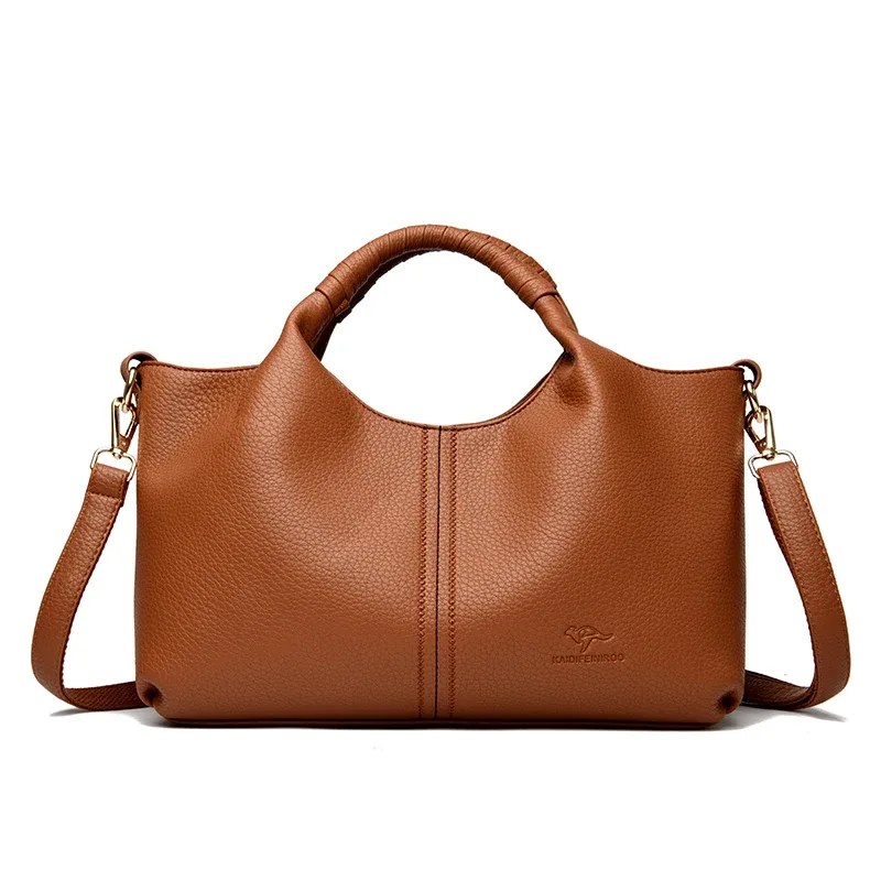 sac fourre-tout en cuir authentique pour femmes, fourre-tout de luxe de grande capacité, sacs à bandoulière diagonale à une épaule, sac à main simple à la mode