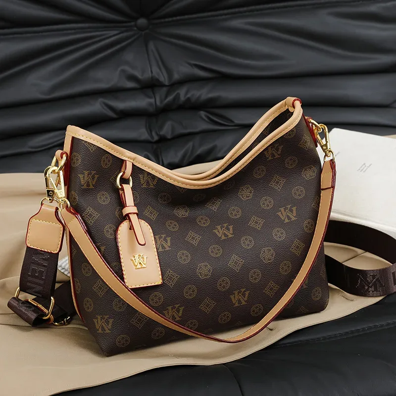 sac fourre-tout classique rétro imprimé grande capacité pour femmes, sac à bandoulière de créateur, sac à main pour femme, sac de navetteur en pu
