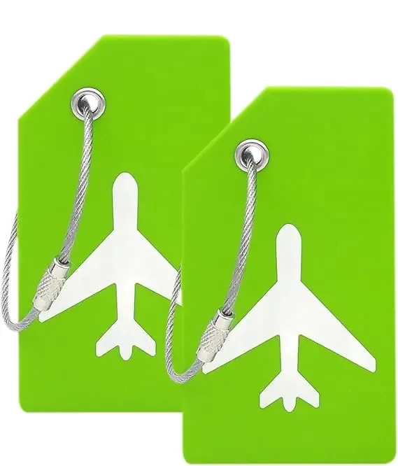 étiquette de bagage en silicone pour valises avec boucle en acier inoxydable, approuvée par la tsa, protection de la vie privée, accessoires de voyage essentiels, étiquettes pour sacs
