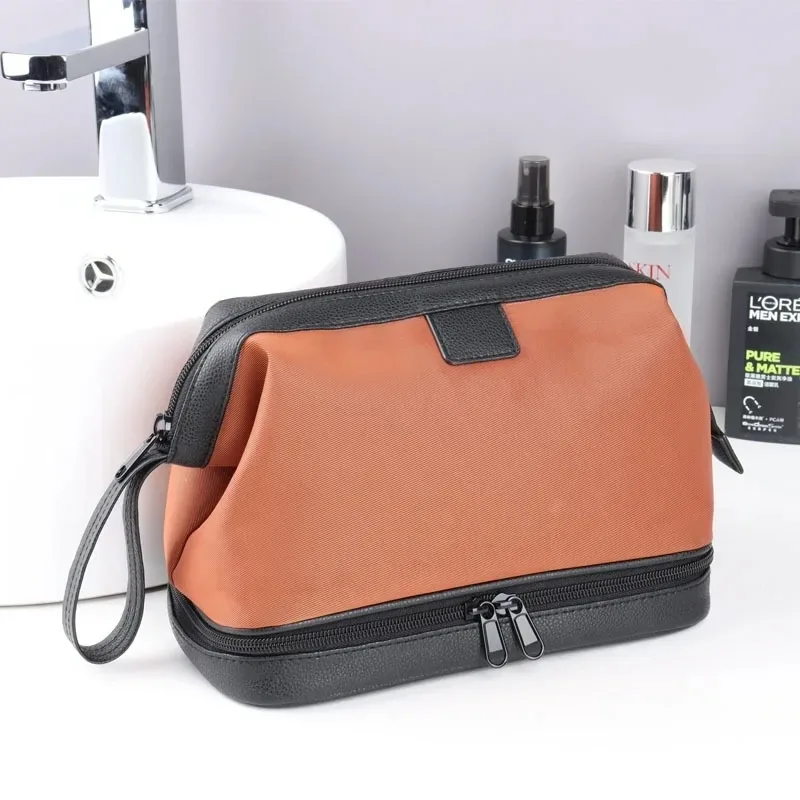 sac de voyage étanche pour la toilette, sac de rangement de qualité supérieure, trousse de toilette portable grande capacité avec séparation sec/humide, cadeau d'affaires pour homme