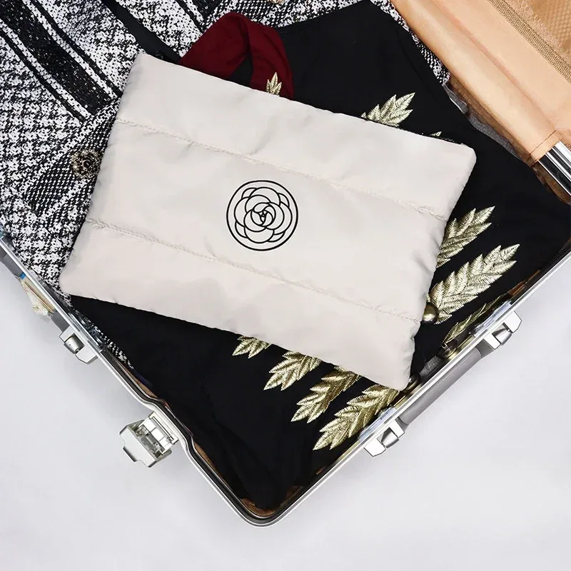 trousse de maquillage de toilette remplie de coton pour femmes, organisateur de maquillage de grande capacité, sacs de rangement de cosmétiques portables, sac de lavage de voyage