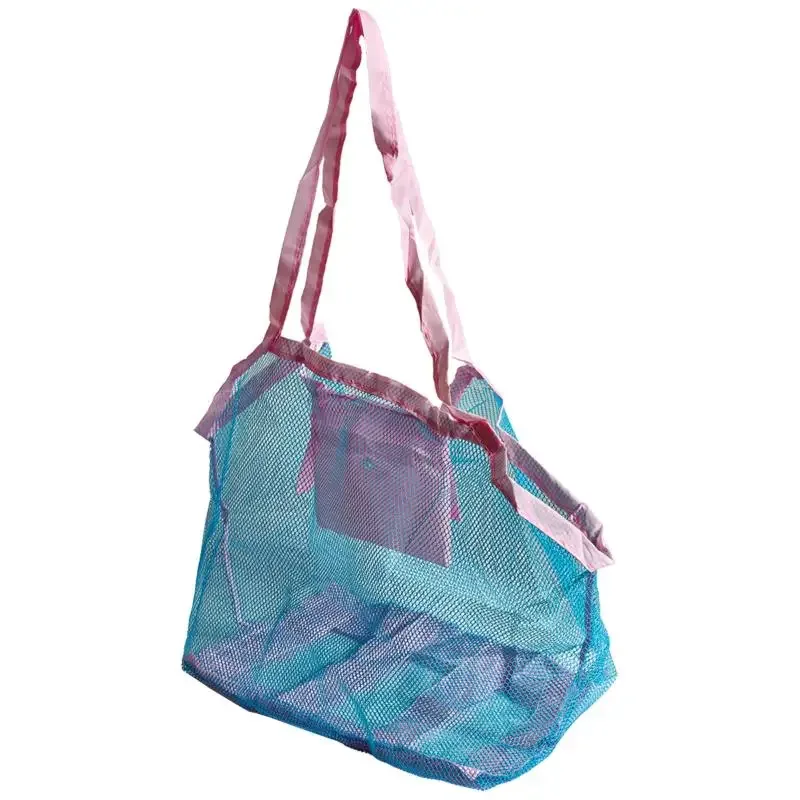 sac de rangement pliable et portable pour jouets de plage, outil de fouille de sable pour enfants, en maille, style moderne et simple