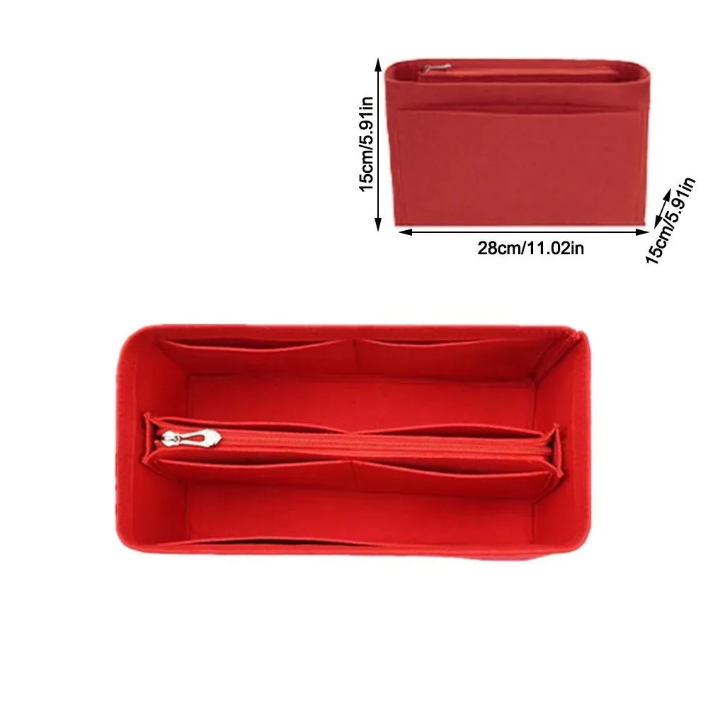sac d'insertion en feutre grande capacité avec fermeture éclair, organisateur de sac à main multi-poches, sac intérieur doublé pour lv speedy25/30/35/gentlewoman