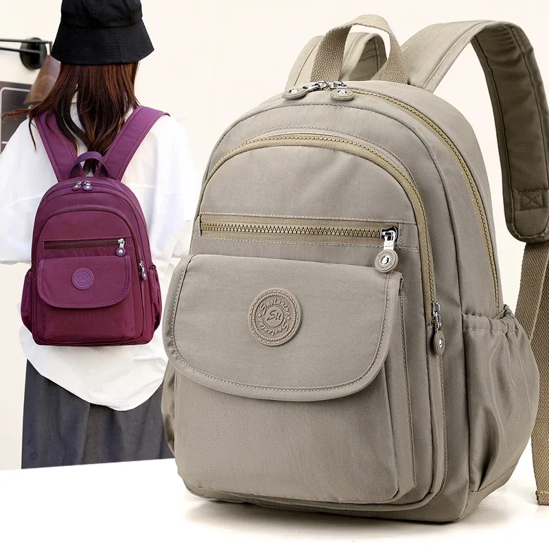 sac à dos de voyage noir élégant et léger pour femmes, grande capacité, avec bretelles réglables, pour l'école et les loisirs b
