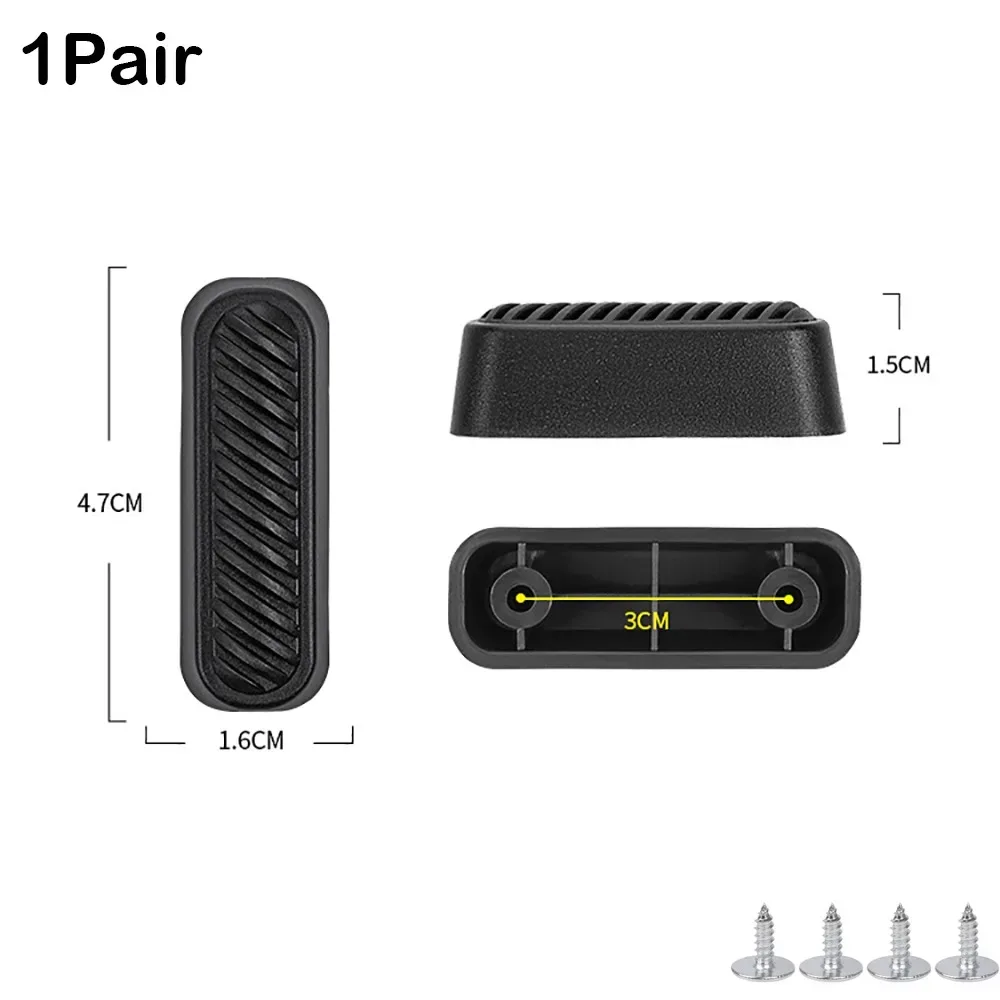 patins de protection en plastique noirs pour bagages avec vis, support inférieur de valise, pièce de rechange universelle pour toutes les valises