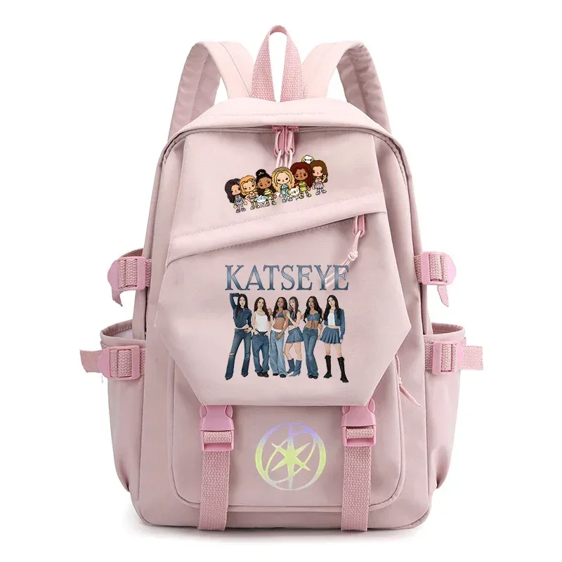 sac à dos katseye multi-poches pour hommes et femmes, sac à dos de voyage décontracté, sac d'école kpop pour adolescentes