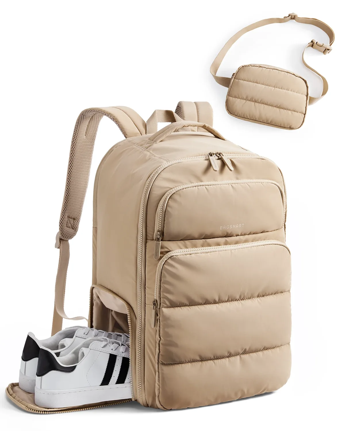 sac dos polyester gris noir kaki 35 litres 17 pouces compacts organisés voyage business week end