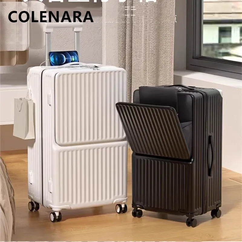valise bagage roulante plastique dur jaune doré lignes verticales grande capacité voyage business compartiment ordi portable
