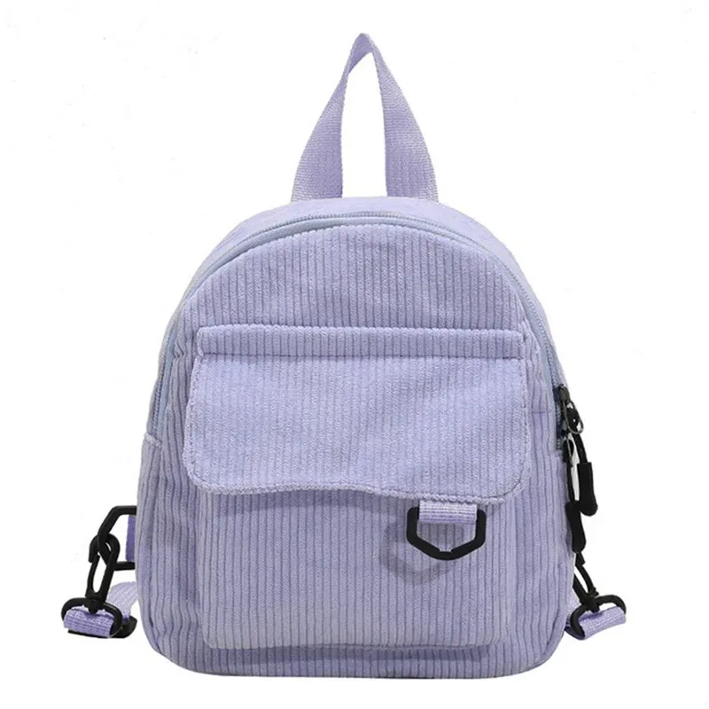 mini sac à dos en velours côtelé pour femme, cartable pour femme, monochrome, grande capacité, durable, simple, décontracté, voyage, document, mode