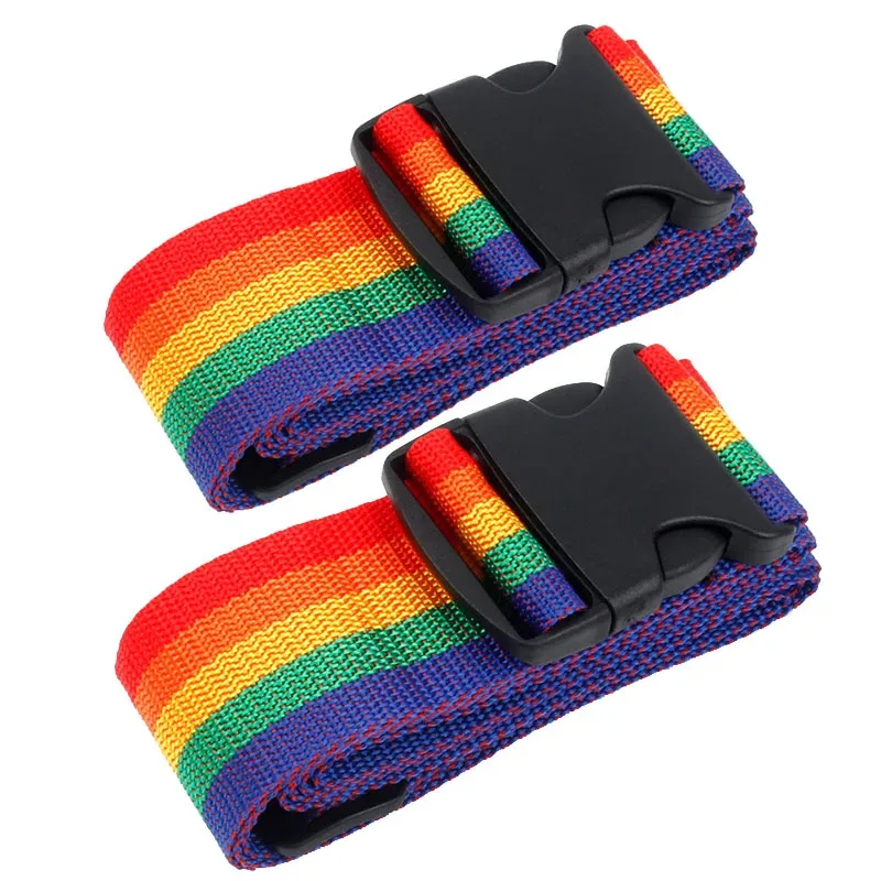 sangle de bagage en nylon réglable, 2 pièces, sangle à boucle pour valise de voyage, accessoires de voyage, emballage de valise, ceinture de sécurité