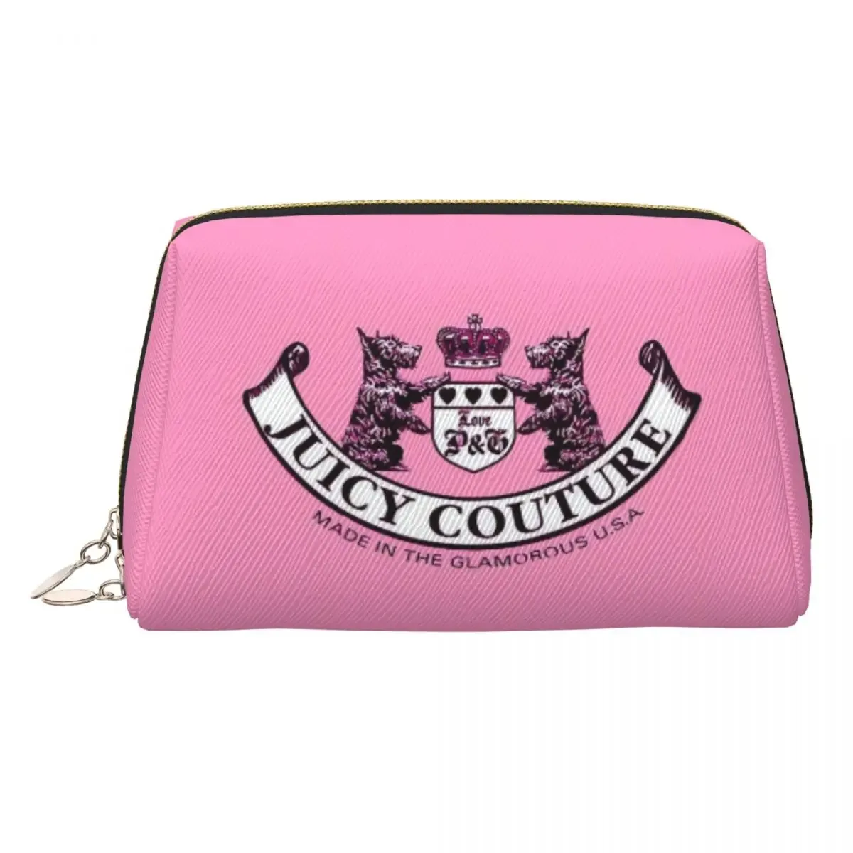 sac de maquillage j-juicy-c-couture, pochette à fermeture éclair, sacs cosmétiques de voyage, grand sac cosmétique portable en cuir pour femmes