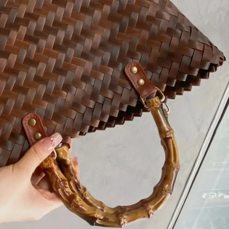 2 pièces boucle sac poignées boîte poignée bambou sac à main poignées sac à main bande poignée sac à bandoulière sangle bambou sac poignée