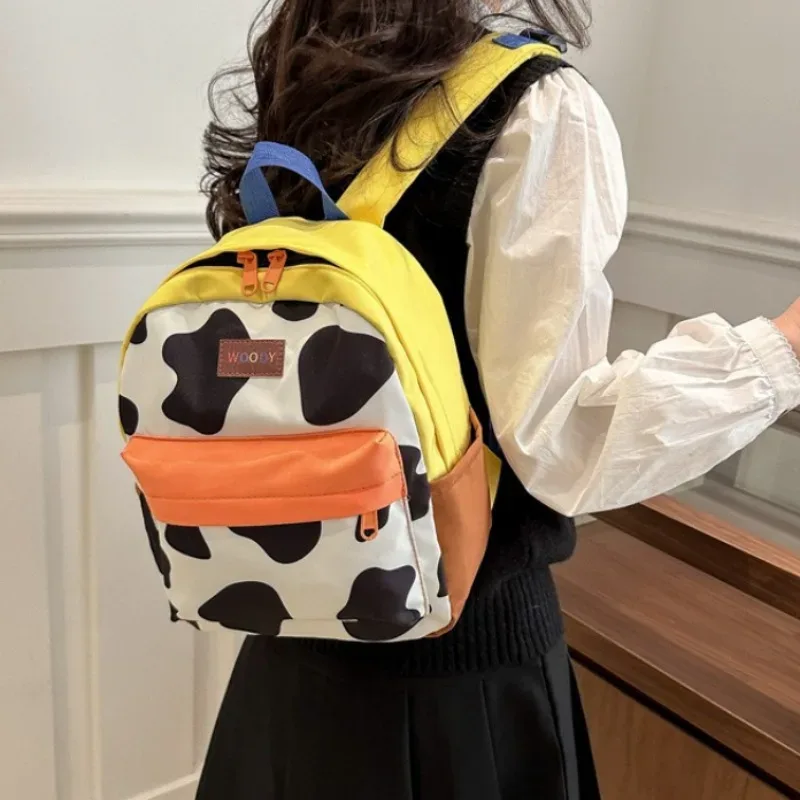 sac à dos pour femme à la mode et décontracté, imprimé vache mignon, en tissu doux et résistant, adapté à un usage quotidien