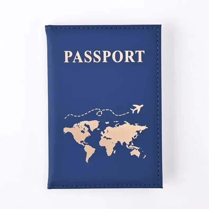 1 pièces sac de couverture de passeport pour femmes hommes pu leathaer mode voyage porte-passeport étui id nom cartes de visite pochette de protection