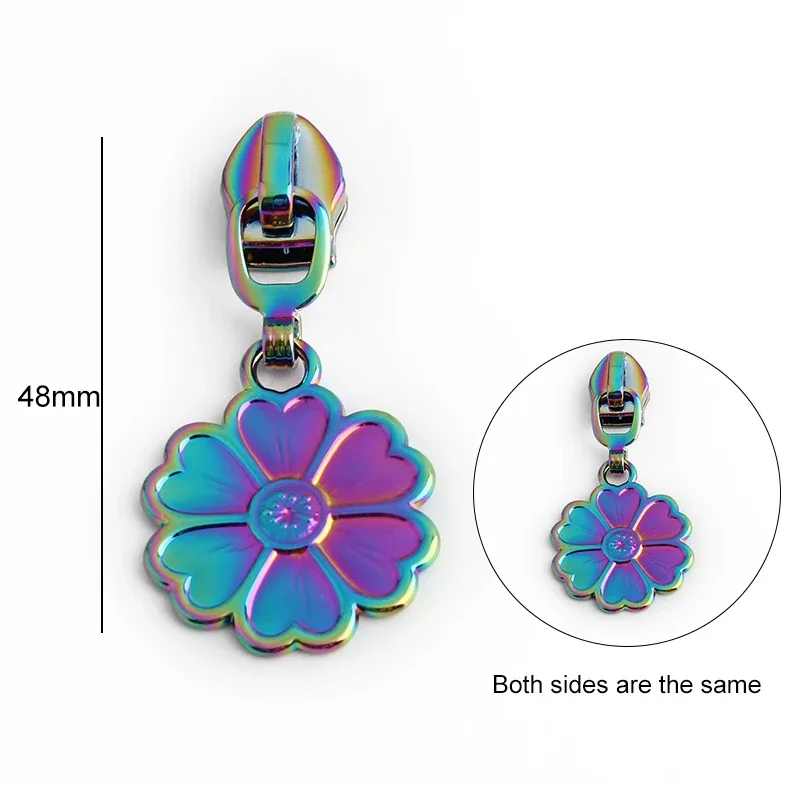 5/10 pièces en forme d'oiseau/abeille/fleur 5 # curseur de fermeture éclair en métal en nylon, pour bricolage, couture, artisanat, vêtements, sacs de rangement de voyage, accessoires à fermeture éclair