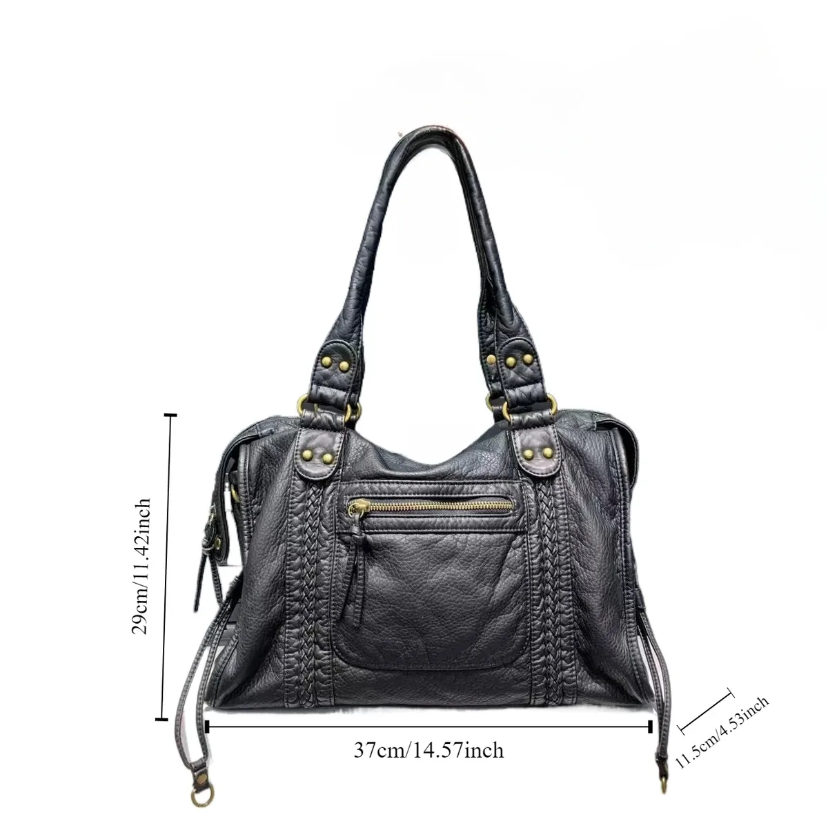 sac bandoulière y2k spicy girl, sac vintage en cuir lavé, sac moto en cuir souple, sac grande capacité